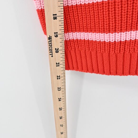 KERRI ROSENTHAL Sweater Vest Womens Siz M Red Pink Striped Heart Smiley Face NEW - Picture 10 of 11